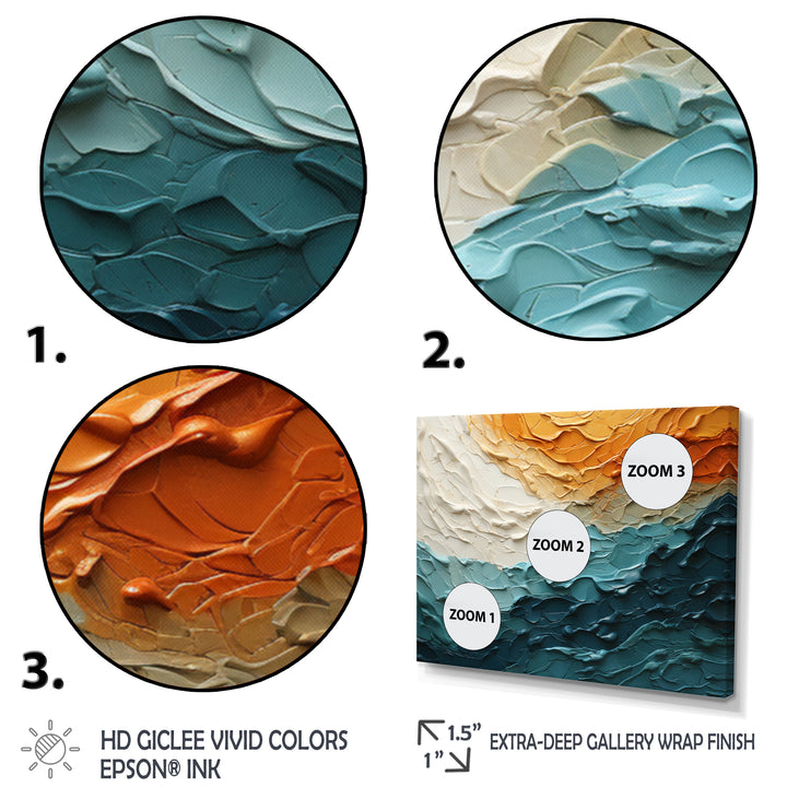 Teal Orange Ocean Coastal Essence Collage - Multi-Panels