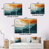 Teal Orange Ocean Coastal Essence Collage - Coastal Canvas Wall Art