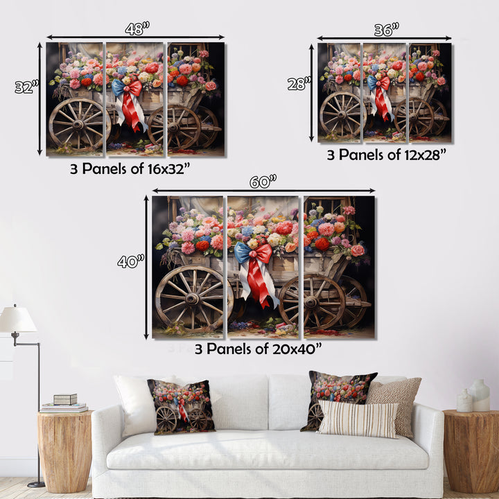 Coral Old Cart  Of - Old American Cart Canvas Wall Art