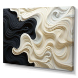 Black White Opt Art Contrasting Waves - Abstract Canvas Wall Art