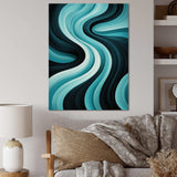 Turquoise Black Opt Art In - Abstract Canvas Wall Art