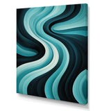 Turquoise Black Opt Art In - Abstract Canvas Wall Art