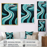 Turquoise Black Opt Art In - Abstract Canvas Wall Art