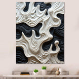 Black White Opt Art Rhythmic Pulses I - Abstract Canvas Wall Art