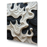 Black White Opt Art Rhythmic Pulses I - Abstract Canvas Wall Art