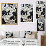 Black White Opt Art Rhythmic Pulses I - Abstract Canvas Wall Art