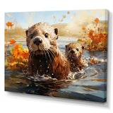 Brown Otters Odyssey - Otter Bedroom Wall Art
