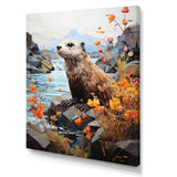 Brown Otter Playful River Dweller - Otter Canvas Wall Art