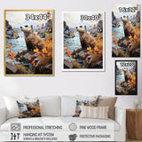 Brown Otter Playful River Dweller - Otter Canvas Wall Art