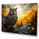 Yellow Owl Nights Watch Geometric - Yellow Owl Wall Art