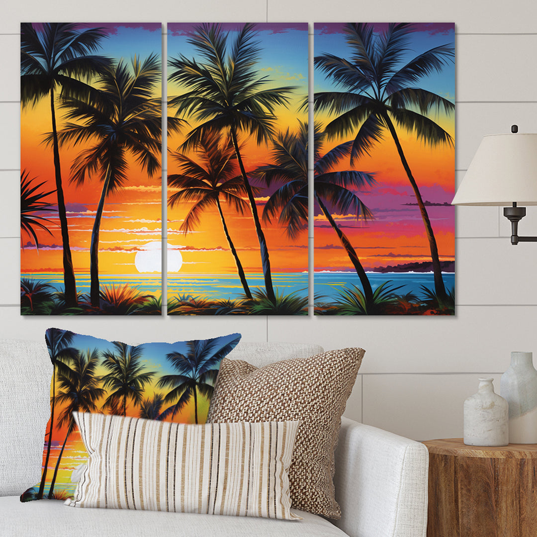 Colorful Bold Palm Trees Landscape IV - Multi-Panels