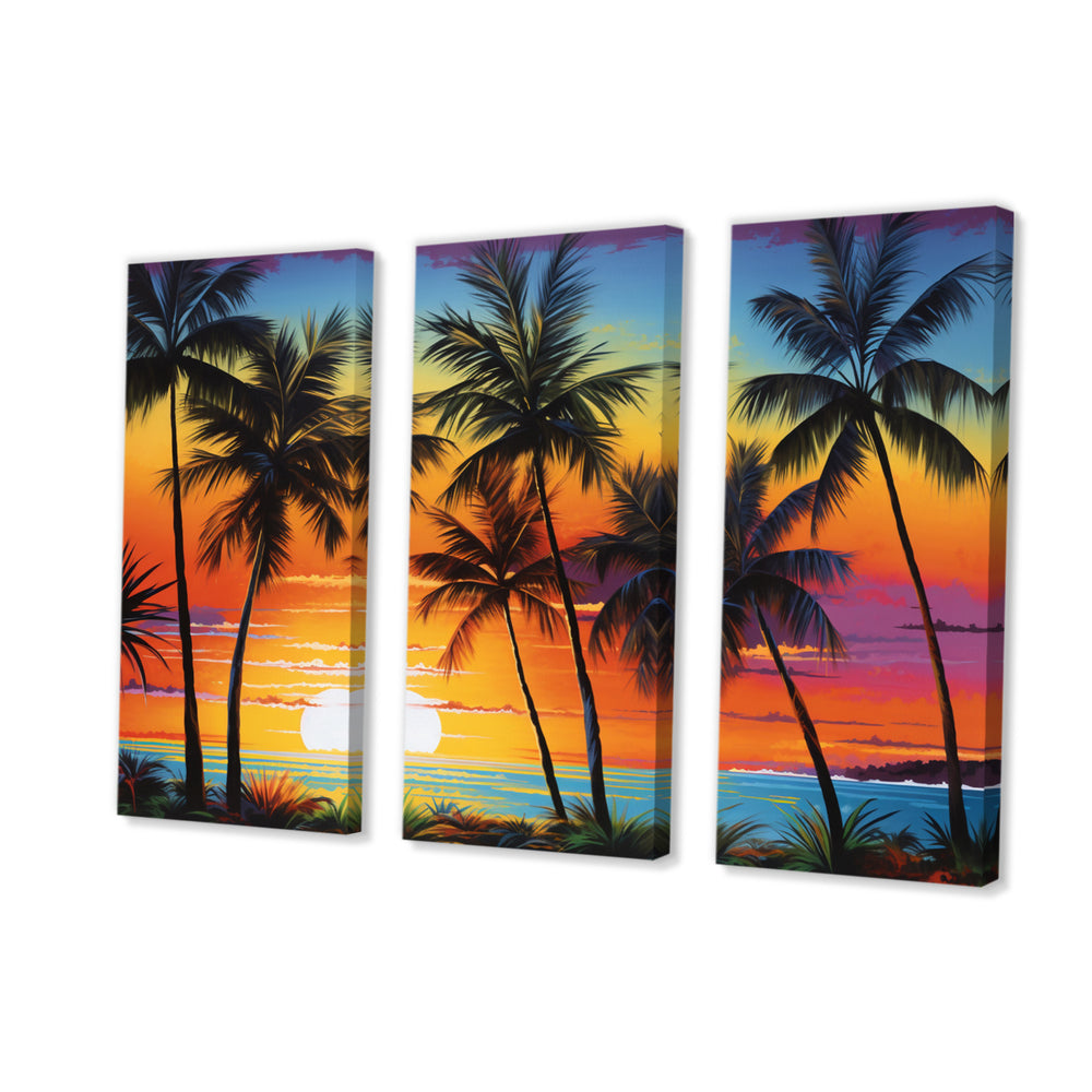 Colorful Bold Palm Trees Landscape IV - Multi-Panels