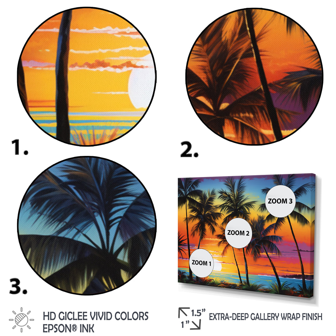 Colorful Bold Palm Trees Landscape IV - Multi-Panels