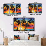 Colorful Bold Palm Trees Landscape IV - Floral Canvas Wall Art