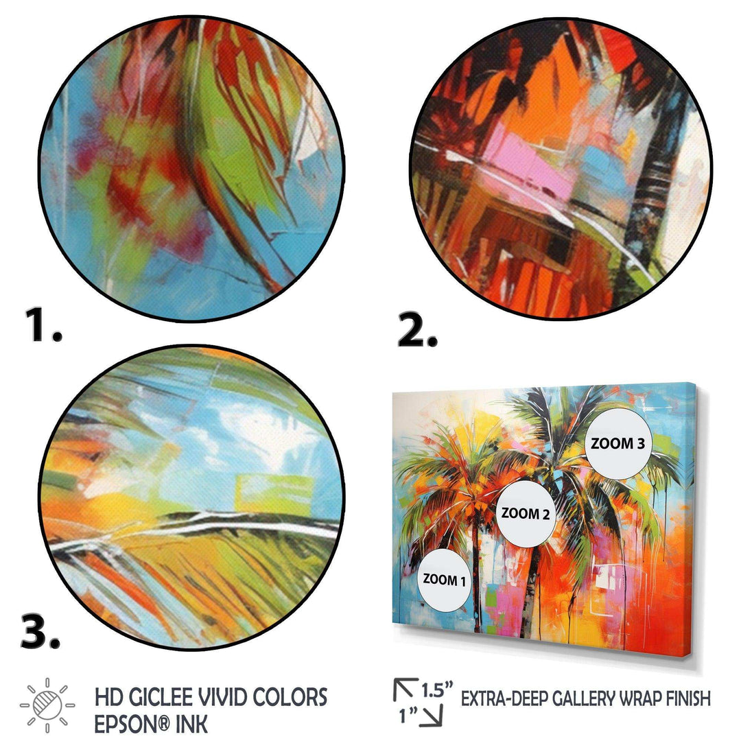 Popart Palm Trees I - Floral Canvas Wall Art