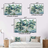 Green Minimalims Palm Trees VII - Floral Canvas Wall Art