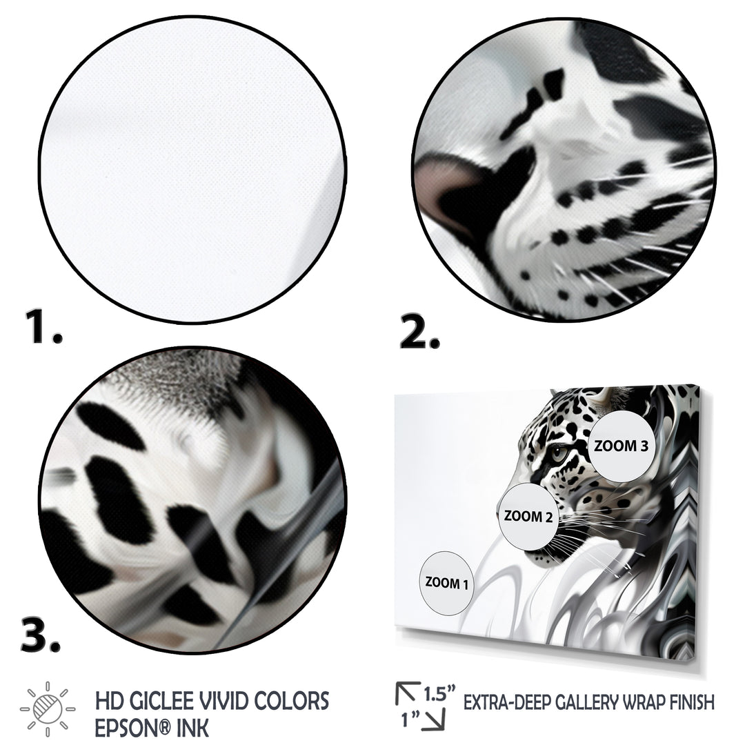 Grey White Panther Abstract Elegance - Panther Wall Decor