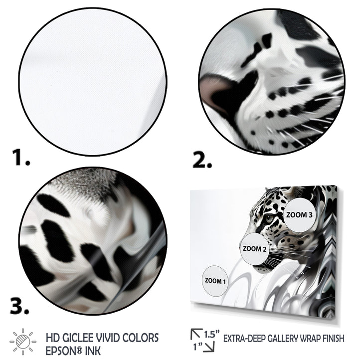 Grey White Panther Abstract Elegance - Panther Wall Decor