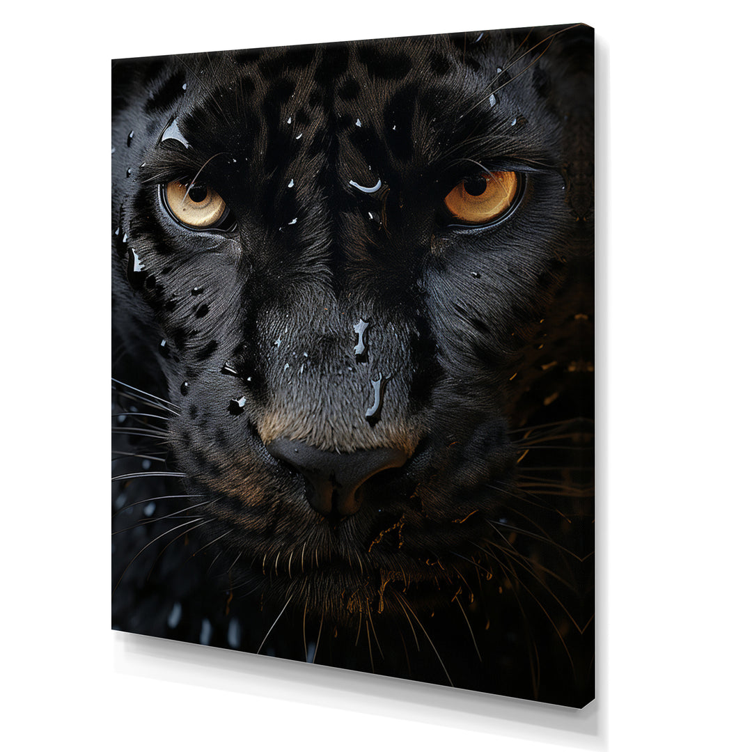 Black White Panther Abstract Encounter - Panther Wall Art Prints