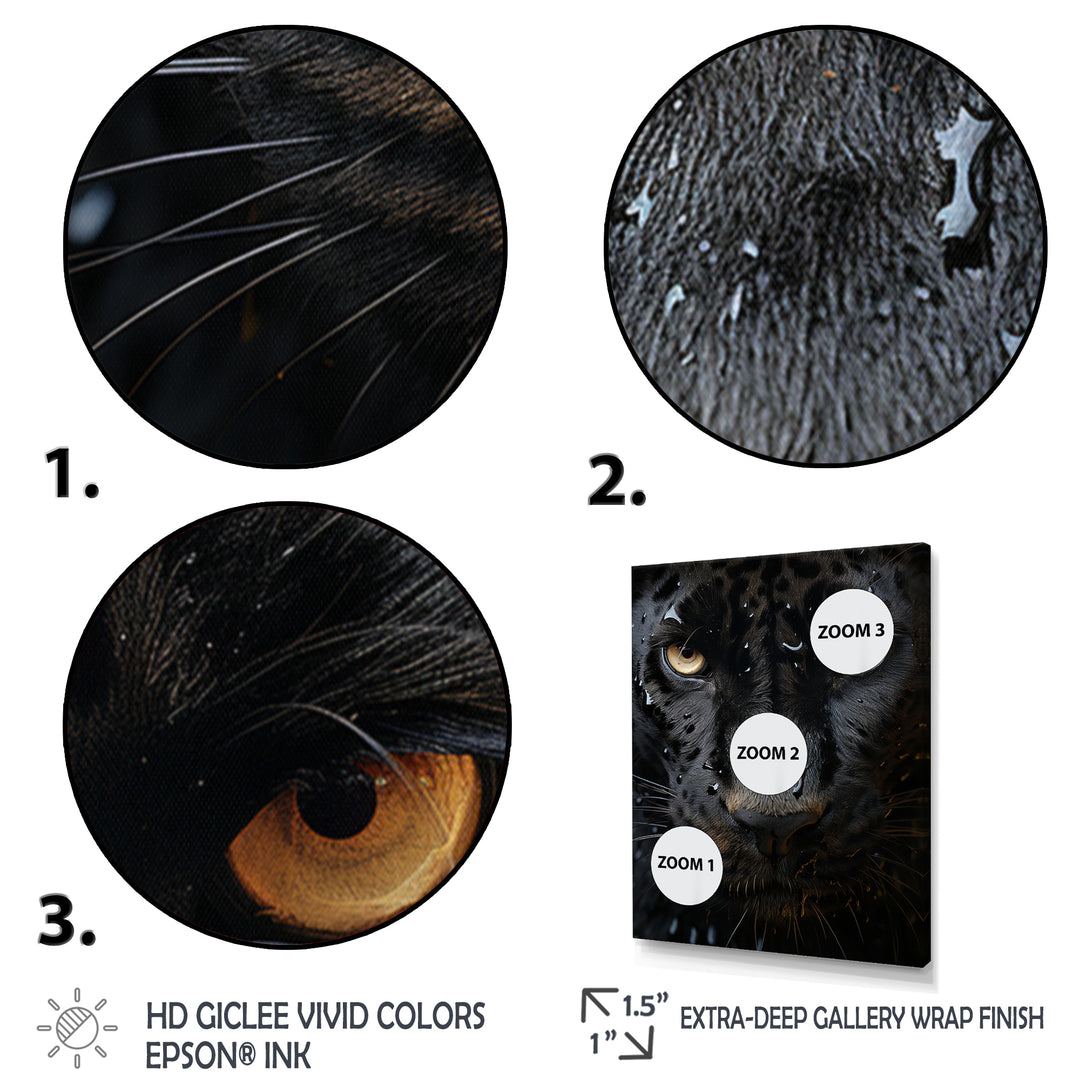 Black White Panther Abstract Encounter - Panther Wall Art Prints