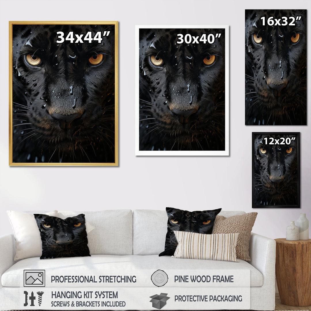 Black White Panther Abstract Encounter - Panther Wall Art Prints