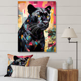 Black Pink Panther Popart - Panther Framed Canvas Art
