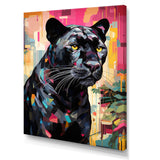 Black Pink Panther Popart - Panther Framed Canvas Art