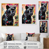 Black Pink Panther Popart - Panther Framed Canvas Art