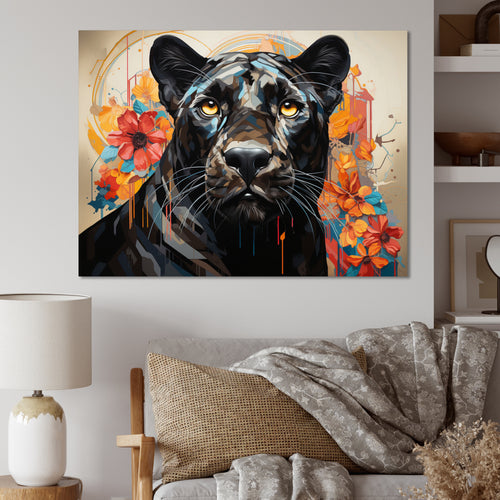 Panther Elusive Panther Geometric - Panther Bedroom Wall Art