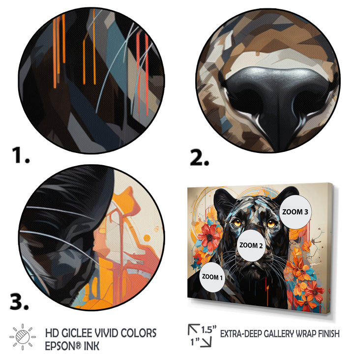 Panther Elusive Panther Geometric - Panther Bedroom Wall Art