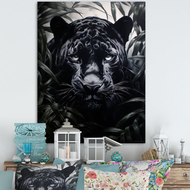 Black White Panther Contrasting Patterns - Panther Canvas Wall Art