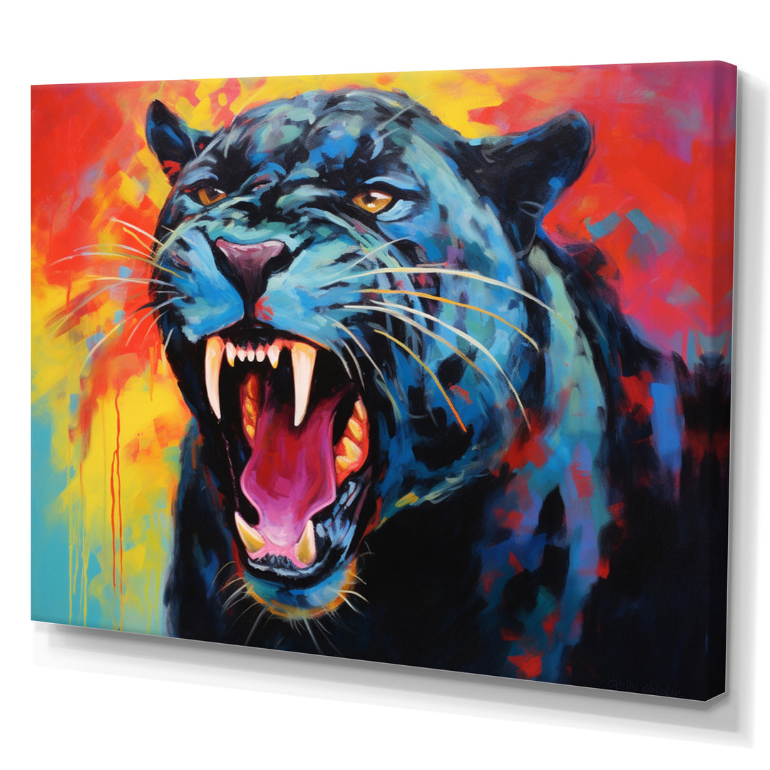 Colorful Panther Expressionist Encounter - Panther Wall Decor