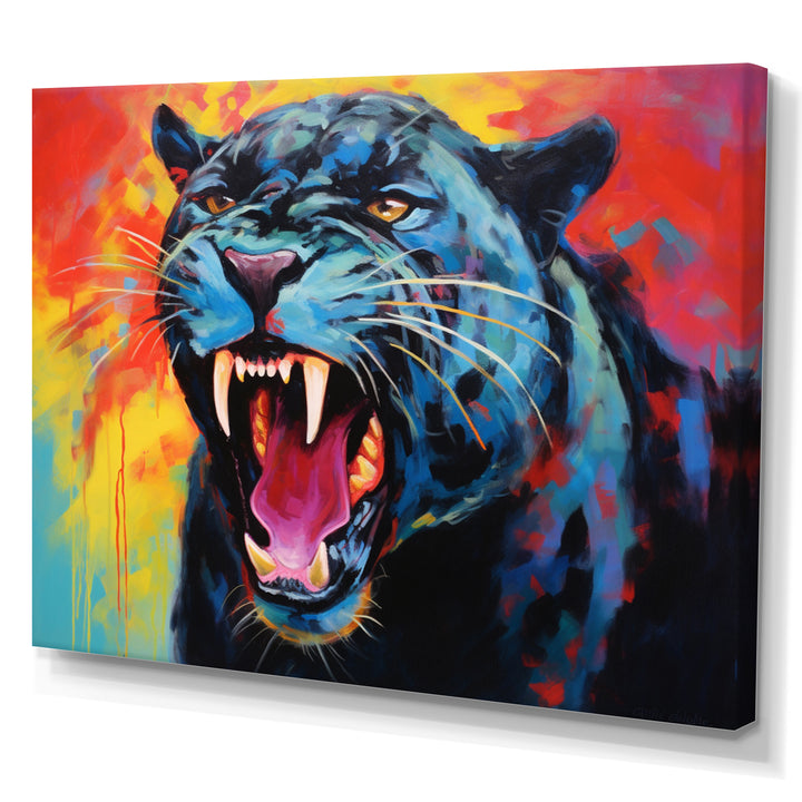 Colorful Panther Expressionist Encounter - Panther Wall Decor