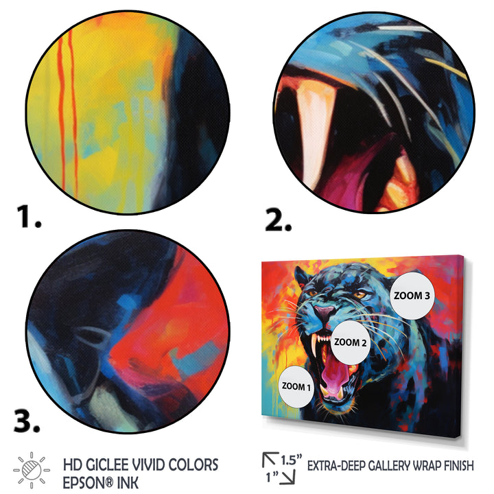 Colorful Panther Expressionist Encounter - Panther Wall Decor