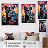 Colorful Panther Futuristic Wilderness Futurist - Multi-Color Panther Wall Art