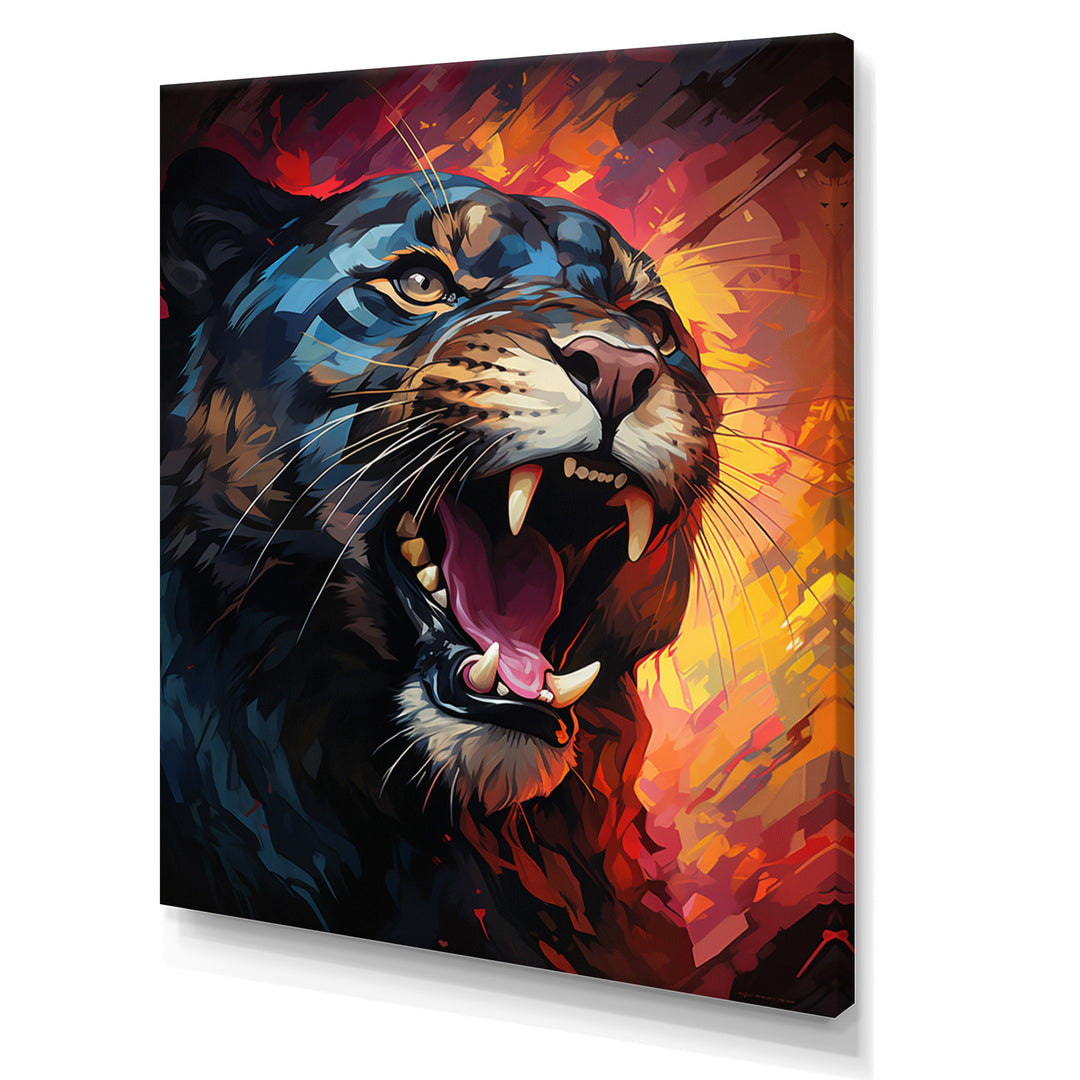 Colorful Panther Geometric Form - Multi-Color Panther Wall Art