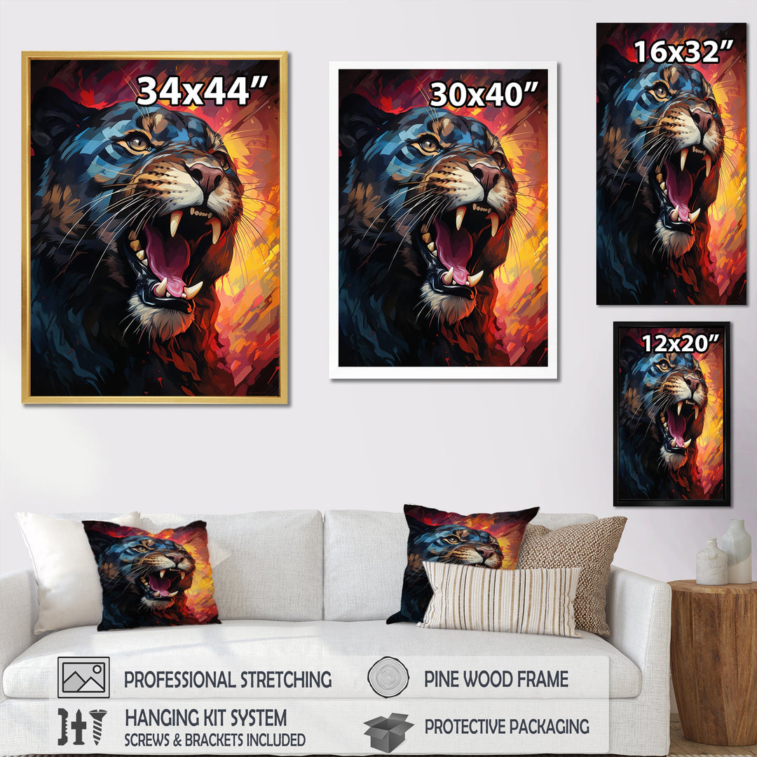 Colorful Panther Geometric Form - Multi-Color Panther Wall Art