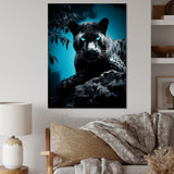 Red Blue Panther Hidden Observer Infrared - Panther Large Canvas Wall Art