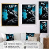 Red Blue Panther Hidden Observer Infrared - Panther Large Canvas Wall Art