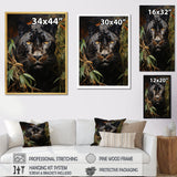 Green Panther Impressionist Elegance - Panther Home Decor Art