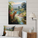 Coastal Tiger Impressionist Retreat - Tiger Living Room Wall Art