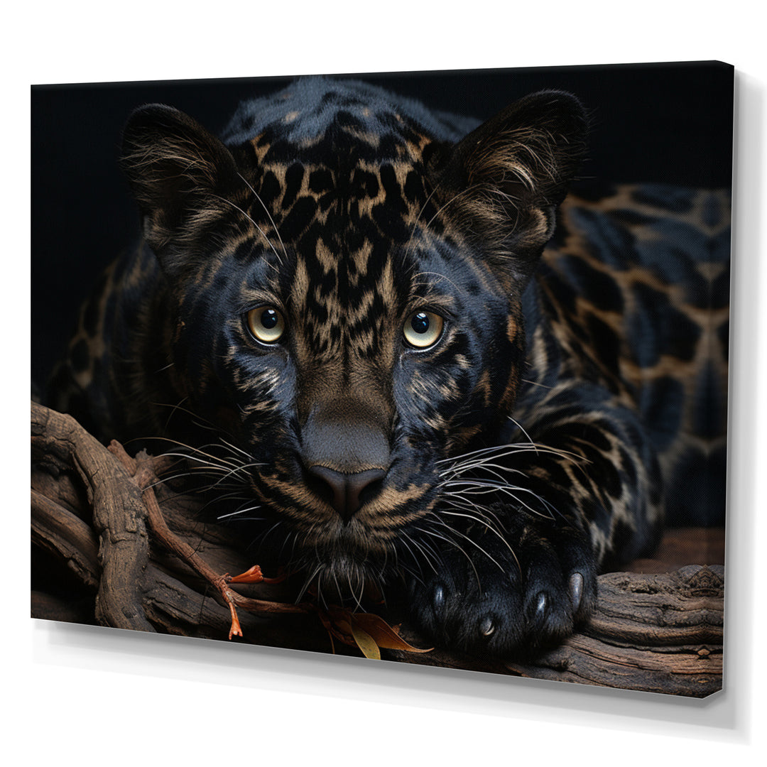 Black White Panther Portrait - Black Panther Wall Art
