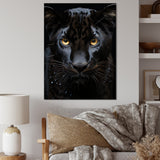 Black White Panther Portrait Vibrant - Black Panther Wall Art