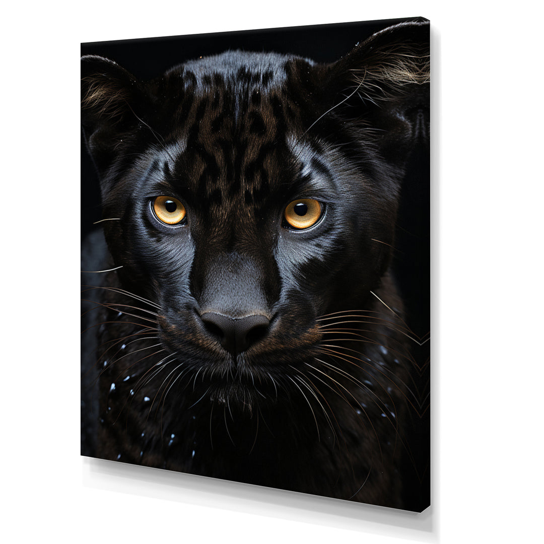 Black White Panther Portrait Vibrant - Black Panther Wall Art