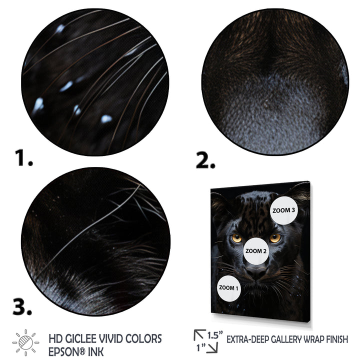 Black White Panther Portrait Vibrant - Black Panther Wall Art