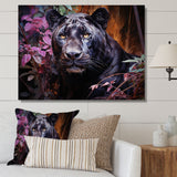 Purple Panther Romantic Twilight Watercolor - Panther Home Decor Art