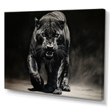 Black White Panther Shadows Grace Charcoal - Panther Living Room Wall Art