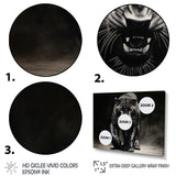 Black White Panther Shadows Grace Charcoal - Panther Living Room Wall Art