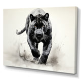 Grey White Panther Silent Stalker Ink - Panther Wall Decor