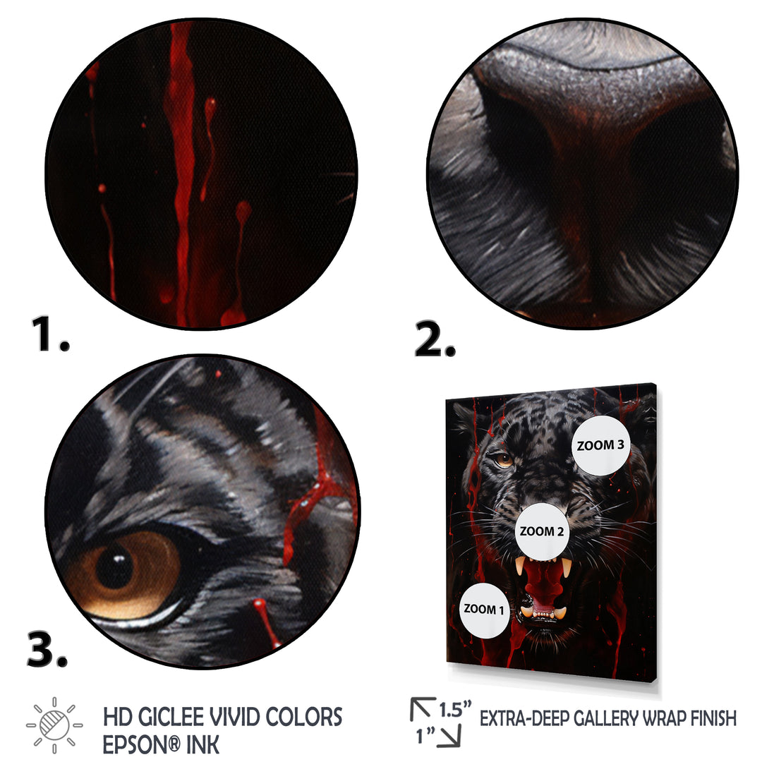 Black Red Panther Stealth And Strength - Panther Wall Decor
